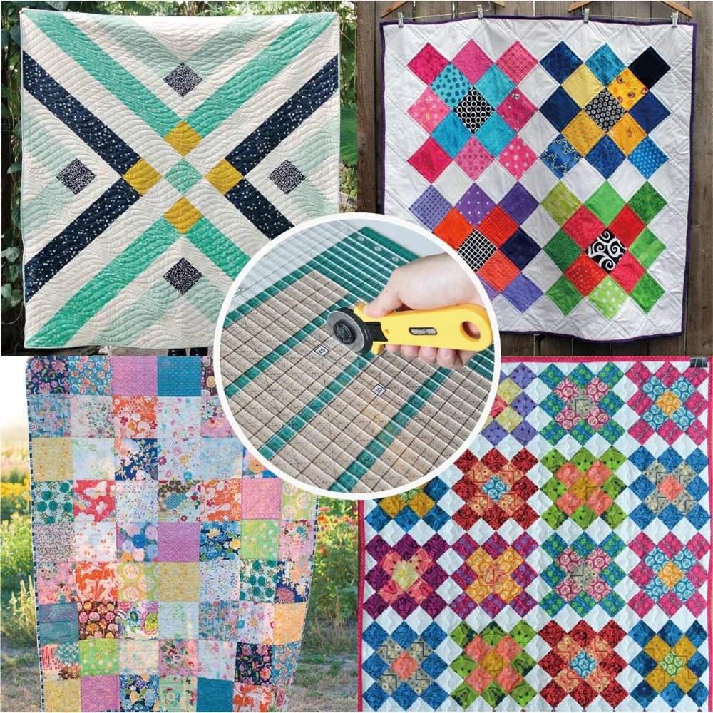 Slotted Quilting Ruler 6/12 Inch Durable Patchwork Ruler Transparent DIY Craft Cutting Ruler Template Fabric Quilting Cutting