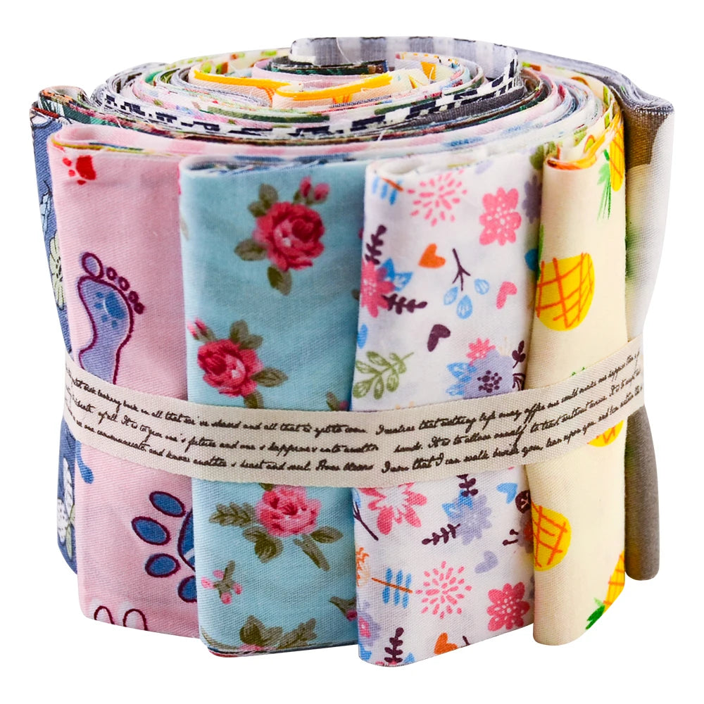 Colorful Jelly Roll Cotton Fabric Strips – 9pcs Set