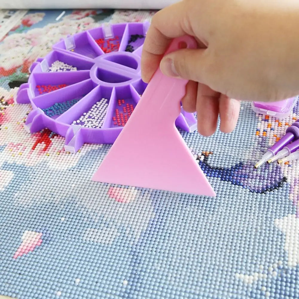 6 Grid Palette Diamond Painting Tray Kits Large Capacity Drill Plate Diamond Painting Pen Beading Plates Cross Stitch Tools