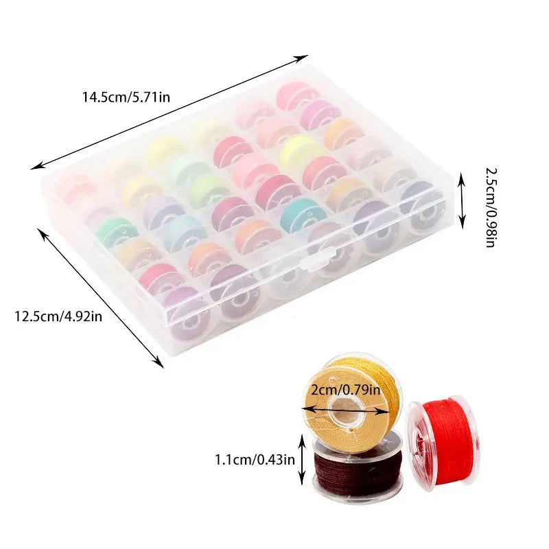 36 Colours High Quality Sewing Thread Boxed Bobbin Set – 36pcs
