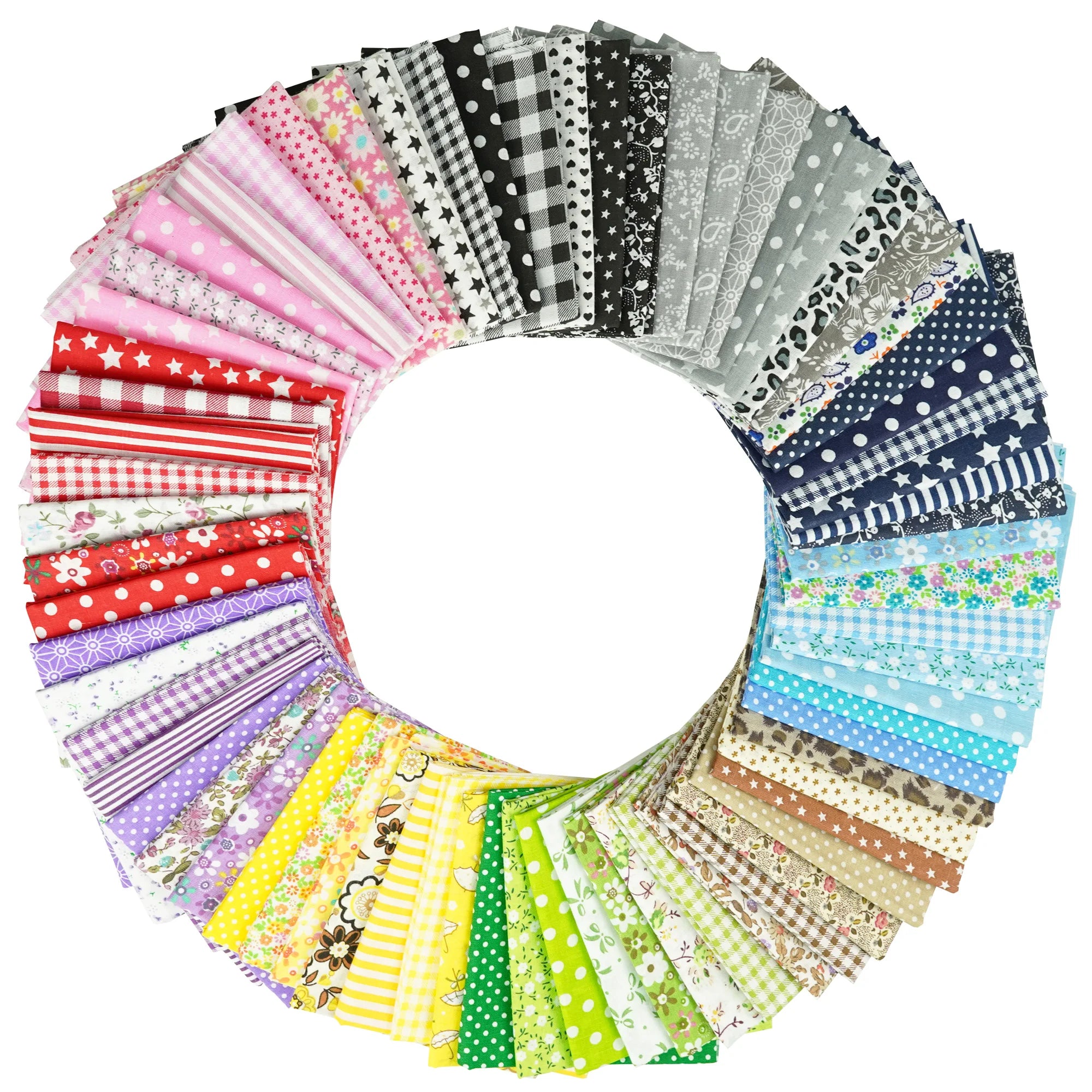 Assorted Cotton Fabric Squares – 7 Pieces