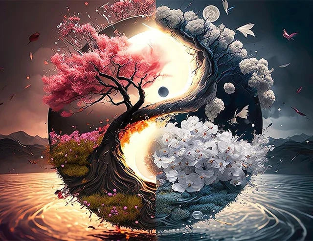 DIY Diamond Painting – Yin Yang Landscape Tree