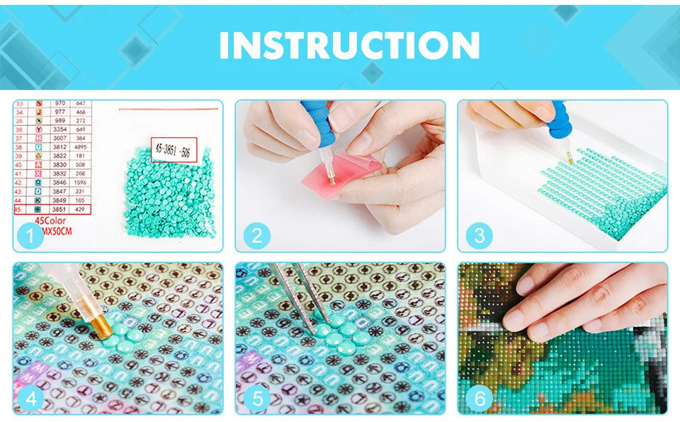 EverShine Moon Diamond Painting Seaside Craft Kit Mosaic Scenery Diamond Art Round Drill Embroidery Waterfall DIY Handmade Gift