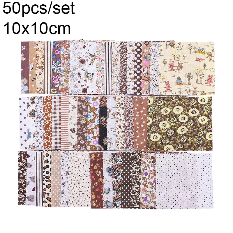Assorted Floral Printed Cotton Fabric Squares