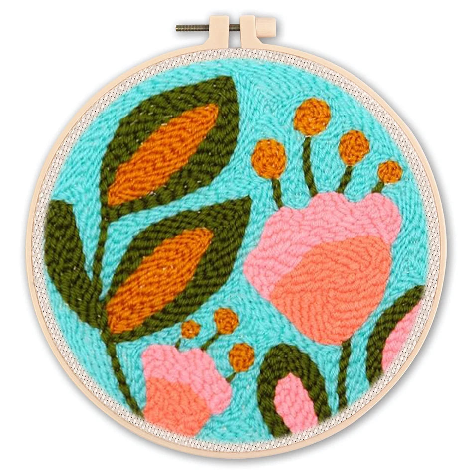 DIY Punch Needle Embroidery Kit – Floral Pattern