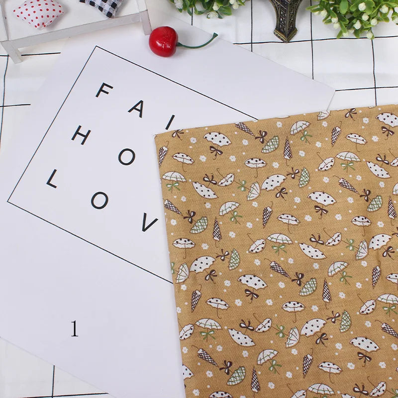 Printed Cotton Fabric for Sewing, Quilting Fabrics for Patchwork, Needlework, DIY Handmade Accessories, 25x25cm