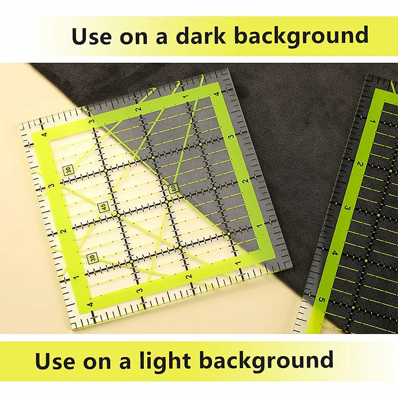 3/5pcs Acrylic Quilting Rulers Square Quilting Rulers Fabric Ruler and Guides with Anti-Slip Grips for Fabric Sewing