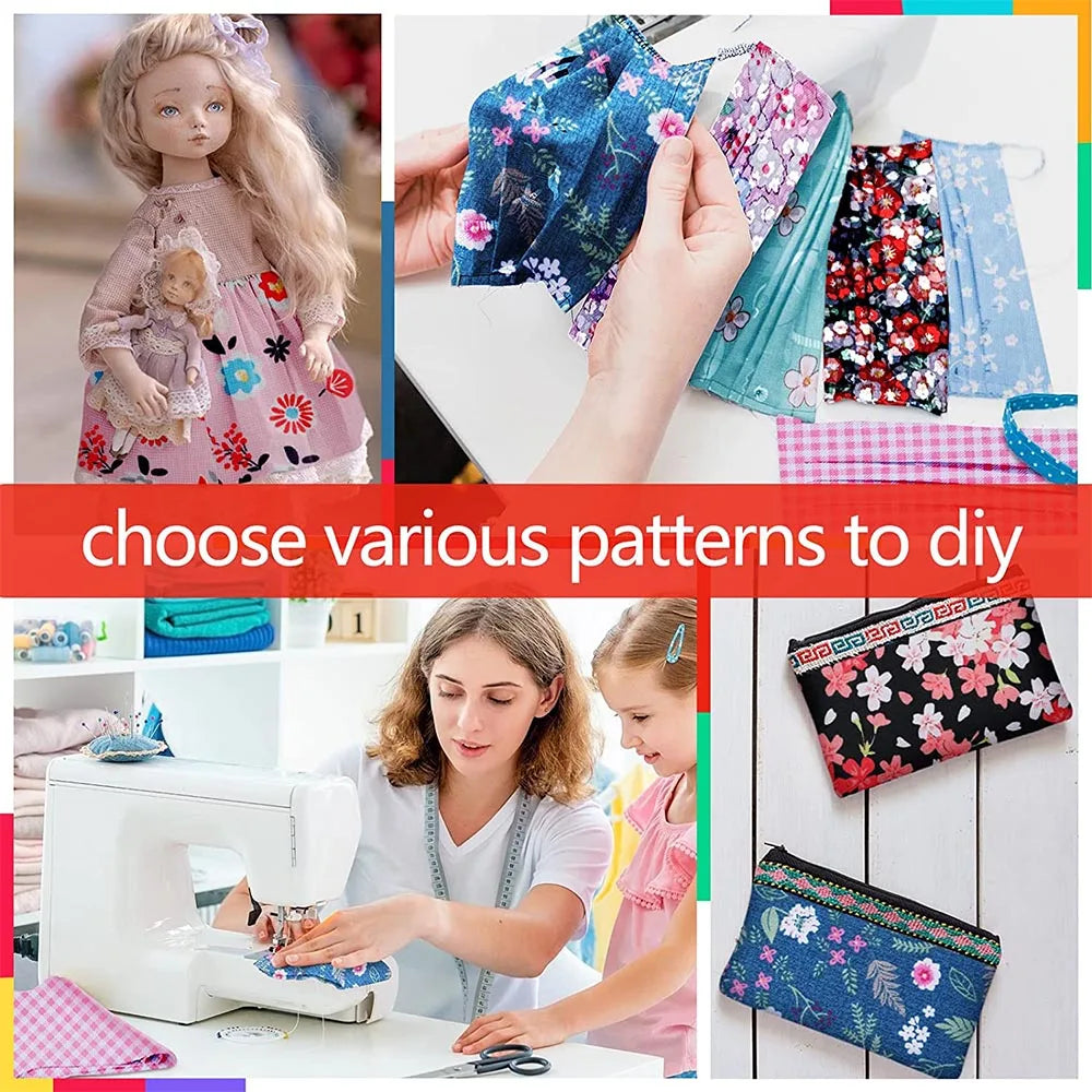 40Pcs Floral Cotton Fabric Patchwork Roll Fabric Roll up Fabric Strips For Quilting Sewing DIY & Quilt Beginners 6.5 X 25cm