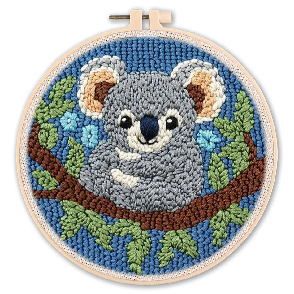 DIY Punch Needle Embroidery Starter Kit – Animal Pattern