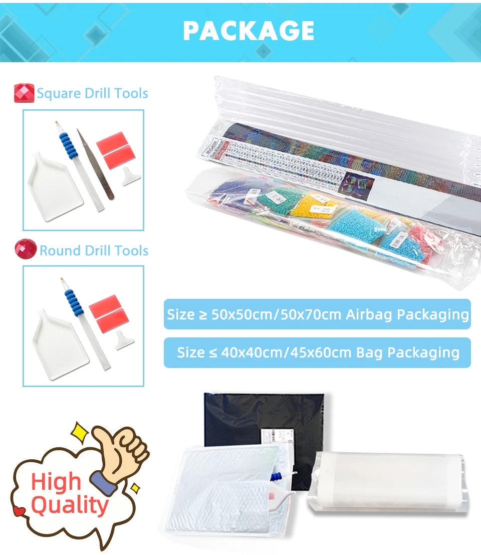 EverShine Moon Diamond Painting Seaside Craft Kit Mosaic Scenery Diamond Art Round Drill Embroidery Waterfall DIY Handmade Gift