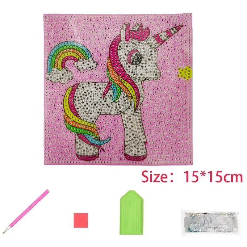 DIY Diamond Art Dots Painting Kits for Kids Animal Art Crafts Kids Girls Boys 5D Diamond Gem Paint by Number Birthday Gifts Toys