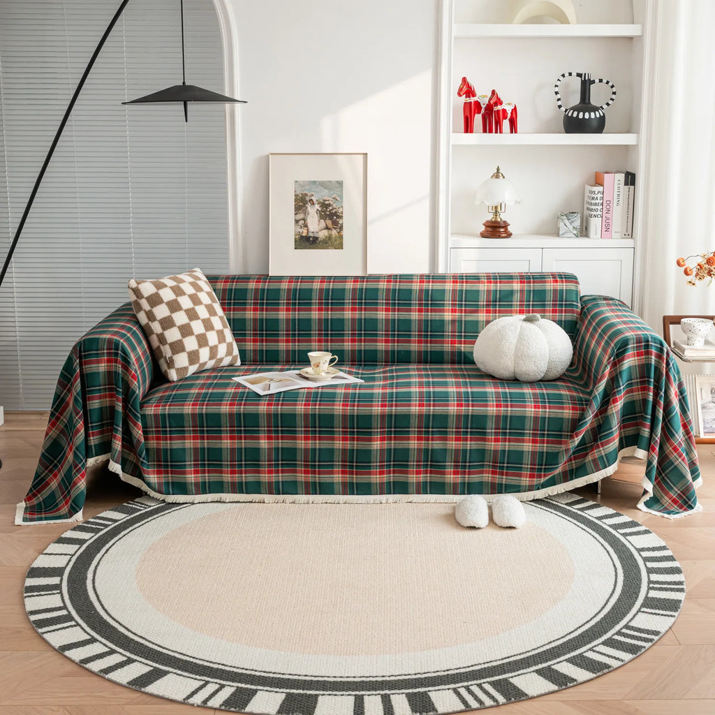 Medium Thick Scottish Checks Polyester Cotton Fabric for Sewing Ladies Skirt School Uniform Skirt Fabric Christmas Decorations