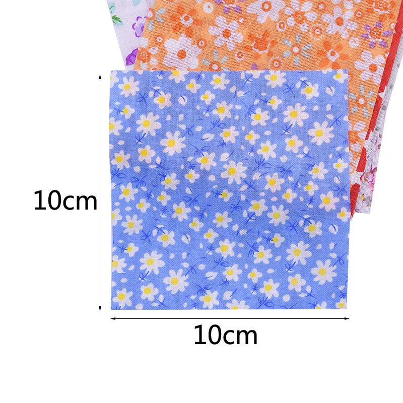 Assorted Floral Printed Cotton Fabric Squares