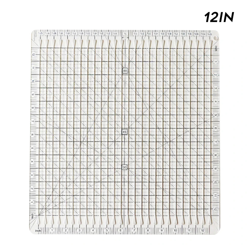 Slotted Quilting Ruler 6/12 Inch Durable Patchwork Ruler Transparent DIY Craft Cutting Ruler Template Fabric Quilting Cutting