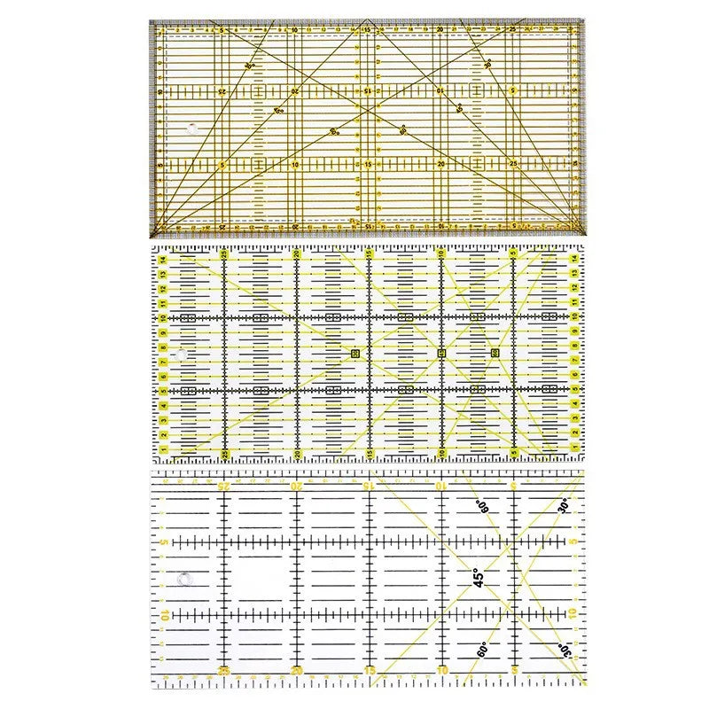 Quilting Ruler Fabric Cutting Ruler with Double Colored Grid Lines Sewing Ruler for Sewing Tailor Patchwork Craft Sewing Tools