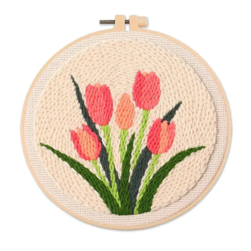 DIY Punch Needle Embroidery Kit – Floral Pattern