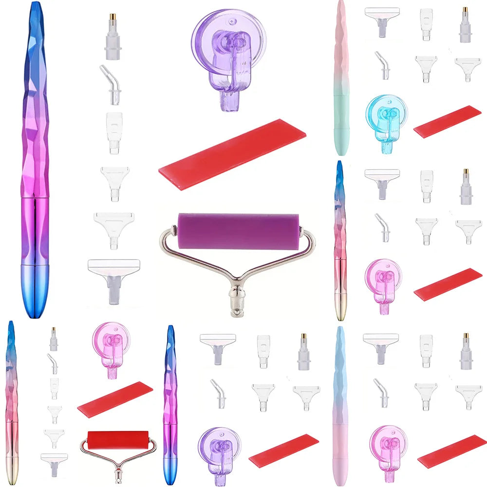 5D Matte Diamond Painting Pen Tool Point Drill Pens Roller Glue Clay Kits DIY Wheel Easy 5D Diamond Painting Cross Stitch Set
